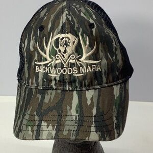 NWT Realtree “Backwoods Mafia” Camouflage and Black Mesh Baseball Cap